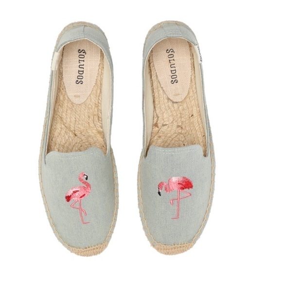 Soludos embroidered espadrille flat . Size 8 . Worn once - Picture 1 of 8